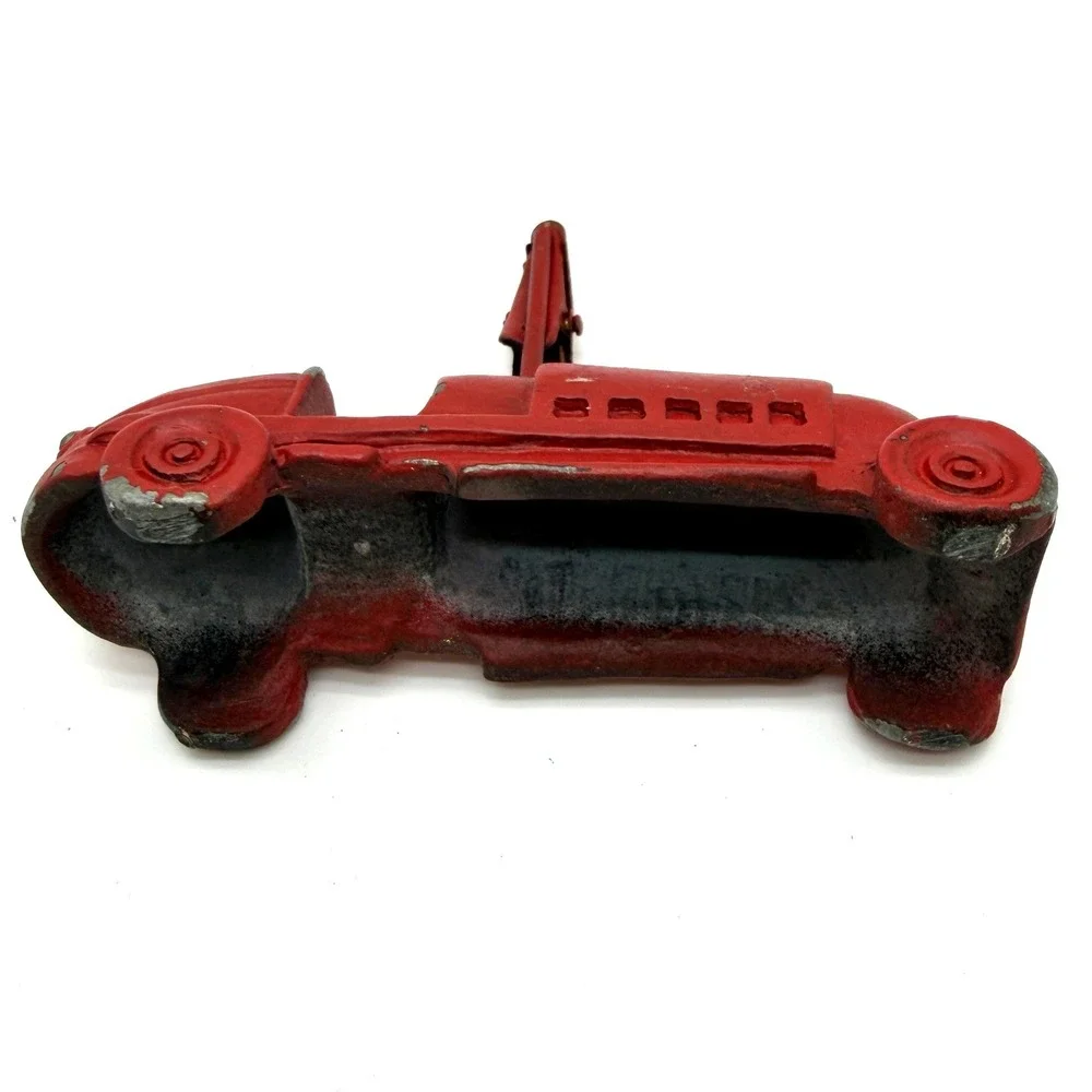 Cast Iron Racer #33 Toy Car Small Red Vintage 1940s-1950s Paperweight Cardholder